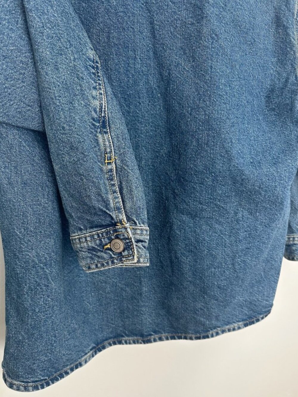 Zara Denim V-Neck Popover Tunic Top Size M - Picture 7 of 7